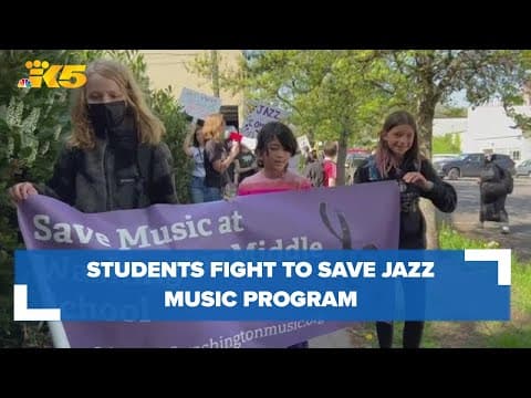 Students march to save jazz music program at Washington Middle School