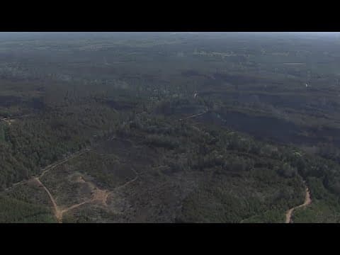 Aerials: San Jacinto County fire burns 2,400+ acres