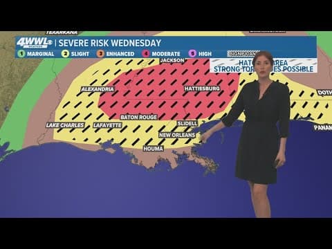 New Orleans Weather: Increased threat of tornadoes, high winds and downpours Wednesday