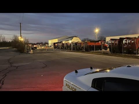 IMPD: 1 dead after pickup strikes dump truck in west Indy parking lot, crashes into ditch