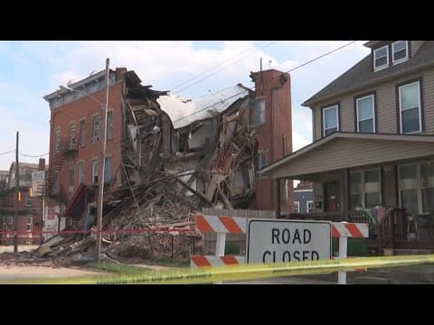Business destroyed after partial building collapse in Columbus