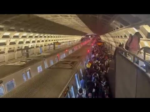 Metro Center Red Line platform congested after report of person on tracks