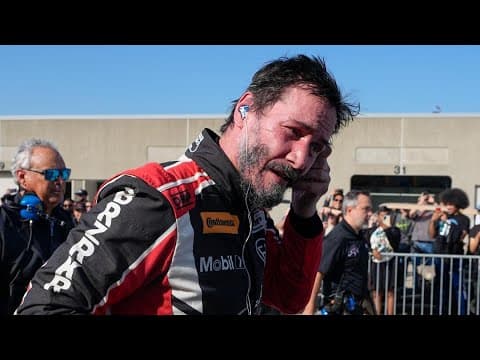 Keanu Reeves spins out at Indianapolis Motor Speedway in pro auto racing debut