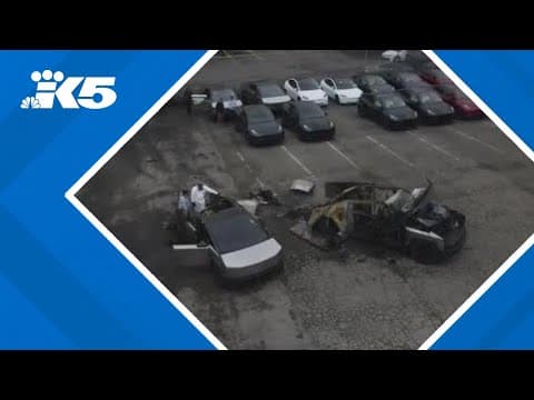Four Cybertrucks catch fire at Seattle Tesla storage lot in SODO