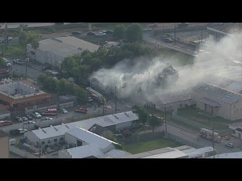 Battery facility catches fire in east Houston