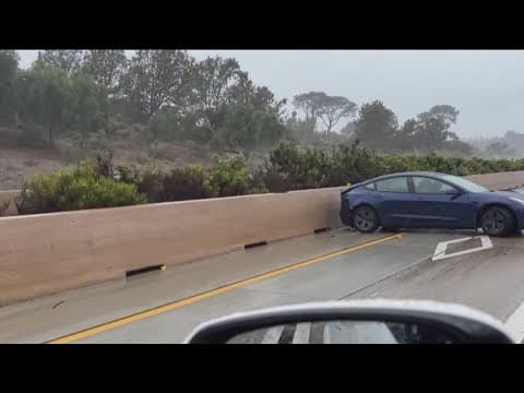 Rain pours down across North San Diego County