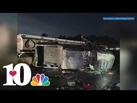 TDOT: Lanes shut down on I-75 in Campbell Co. due to overturned vehicle and leaking tanker