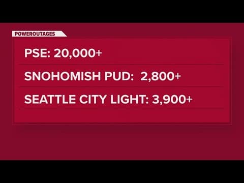 Over 25,000 households lose power around western Washington