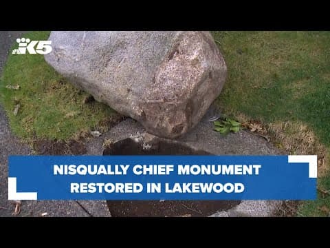 Damaged monument to Nisqually chief restored in Lakewood