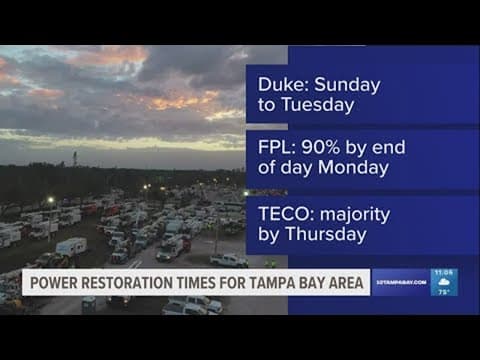 Duke, TECO and FPL share when power will be restored after Milton