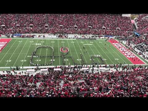 Ohio State Marching Band performs Script Ohio before Indiana game