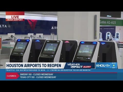 Bush, Hobby airports to reopen Wednesday after closing for arctic blast in Houston area