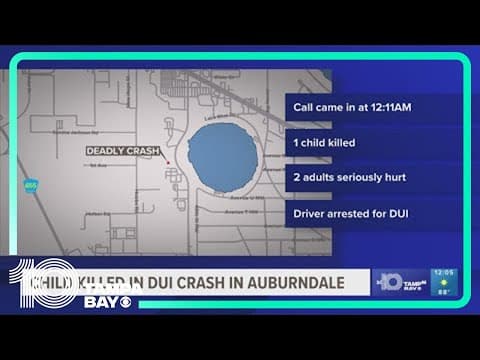 Child killed, 2 people seriously hurt in Auburndale DUI crash