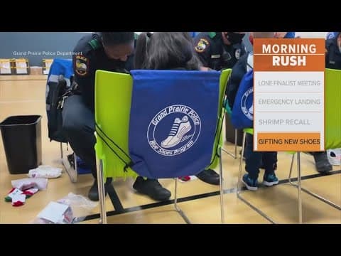 Grand Prairie police surprise elementary students with new shoes