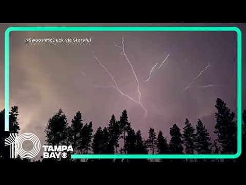 Lightning forks through Oregon sky amid severe storms