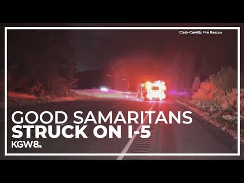 Good Samaritan couple struck on I-5; 1 dead, another critically injured