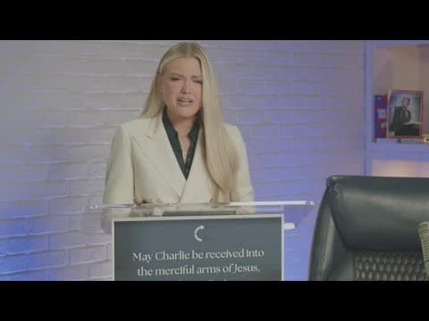Charlie Kirk's widow, Erika Kirk, speaks of her late husband, vows to carry on his legacy
