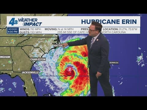 Wednesday 5 PM Tropical Update: Hurricane Erin causes big waves on the East Coast
