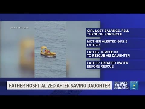 Father hospitalized after rescuing daughter who fell off Disney cruise ship