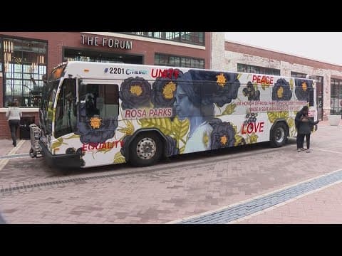 City bus decorated to honor Rosa Parks