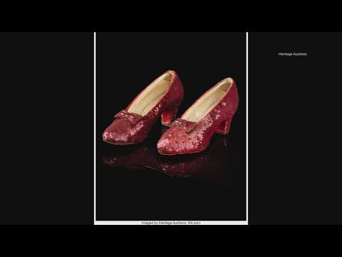 Dorothy's famous red slippers are going up for auction in Dallas