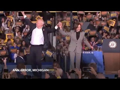 Kamala Harris and Tim Walz rally together in Michigan days ahead of Election Day