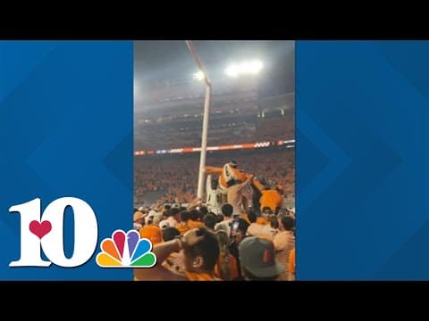Tennessee fans pull down goalpost after defeat over Alabama, 24-17