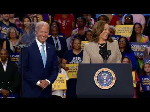 Biden and Harris make first appearance since he exited the 2024 race and endorsed her