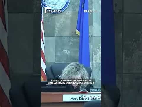 Las Vegas attack: Video shows man go after judge during sentencing #shorts