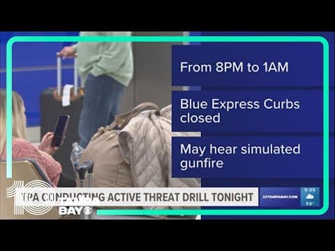 Tampa airport prepares for active threat drill Tuesday night