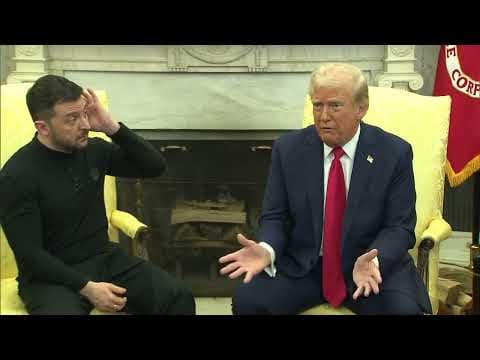 President Donald Trump said he is not aligned with Russian President Putin during Ukraine meeting