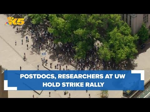 Postdocs, researchers at UW hold strike rally in Red Square