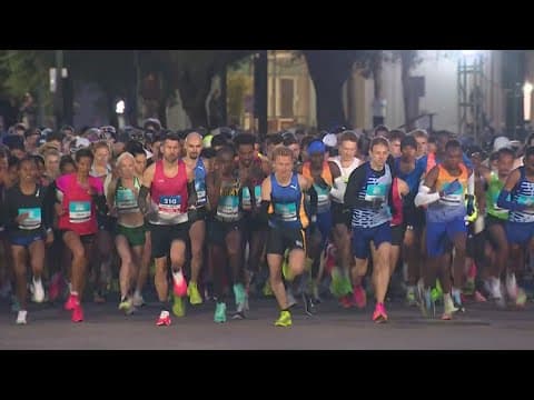 Thousands brave cold for Houston Marathon