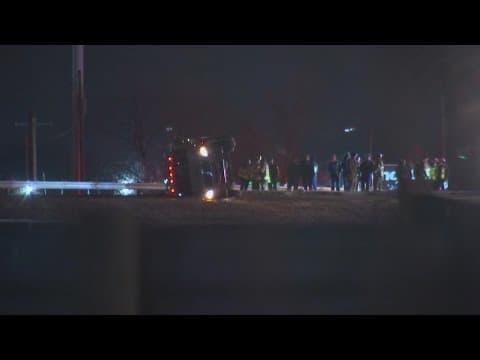 Tanker carrying gasoline flips, crashes on ramp from Roberts Road to I-270