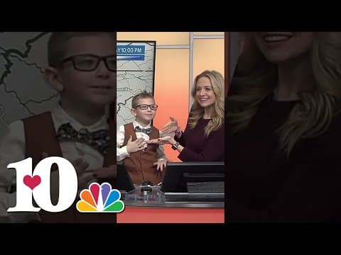 Mini Meteorologist Lucas shows us his Griddy #knoxville #cute