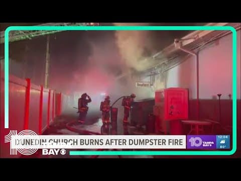 Dunedin church burns after dumpster fire