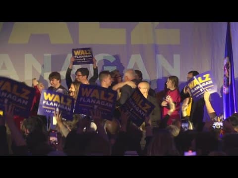 Gov. Walz, Lt. Gov. Flanagan address supporters