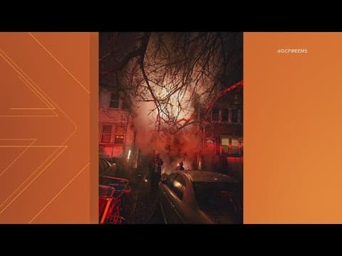 Massive row house fire displaced 10 people, dog in SE DC