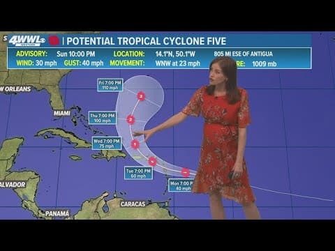 Sunday 11 PM Tropical Update: PTC 5 could curve toward Bermuda