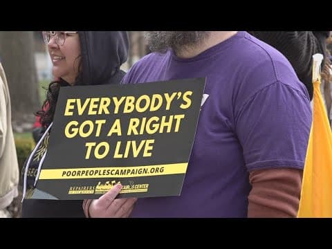 Rally held at Indiana Statehouse for low-wage voters and poverty