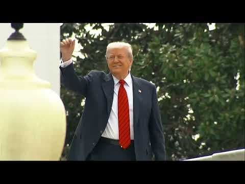 Trump makes surprise appearance on White House roof, hints at further renovations