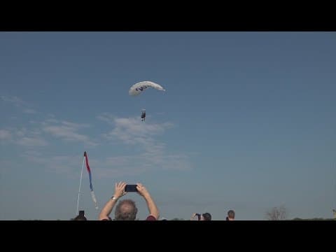 President George H.W. Bush's grandkids skydive to celebrate his 100th birthday