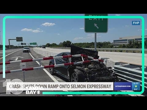 FHP: Driver on Selmon Expressway injured after driving into closed entrance ramp
