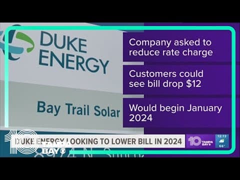 A little relief to your wallet: Duke Energy says it plans to reduce customer bills in 2024
