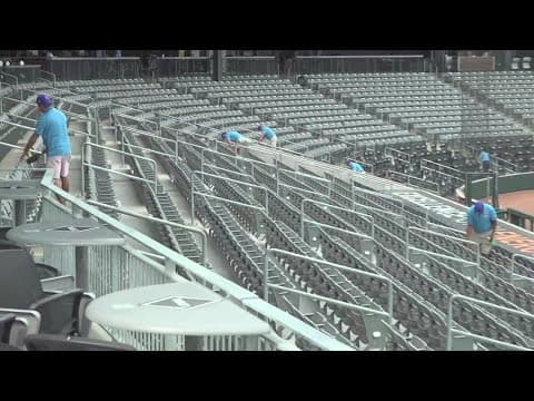 Covenant Health Park preparing for Knoxville Smokies game against Columbus Clingstones