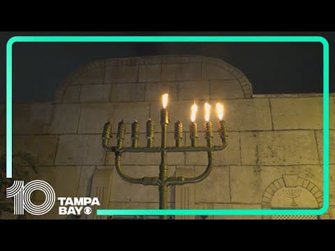 St. Pete Temple Beth-El Shalom lights 10-foot menorah
