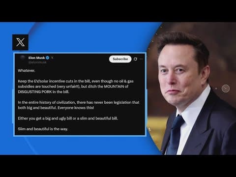 President Trump and Elon Musk at odds over budget bill