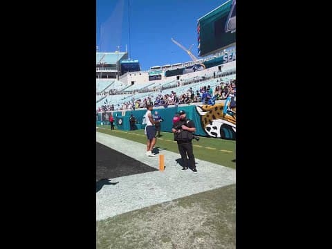 Seahawks TE Elijah Arroyo playing catch with 12s in Jacksonville