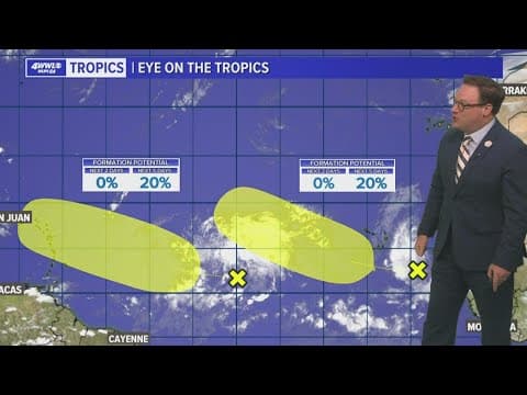 Monday evening tropical update: 2 waves in Atlantic