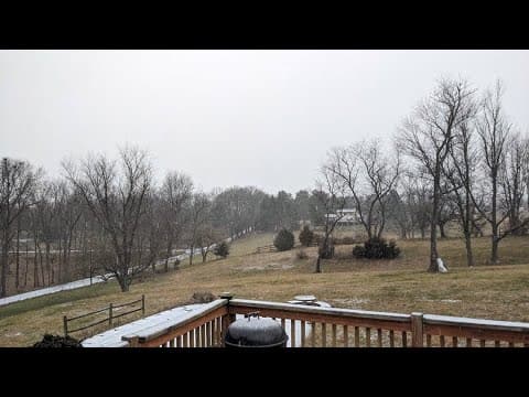 Snow falling in Charles Town, West Virginia